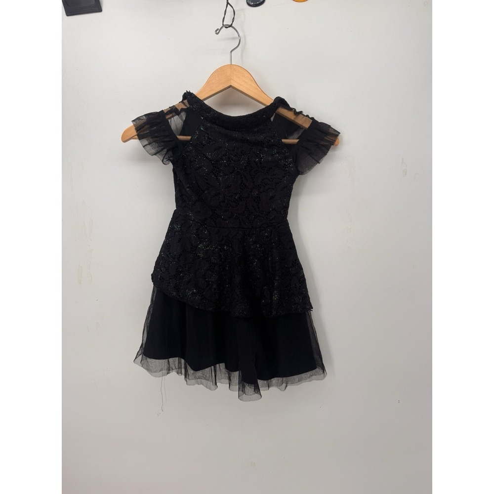Wicked Paul Tazewell Girls Black Green Glitter Lace Tulle Dress XS 4/5 Costume